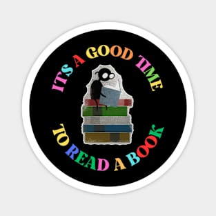 It’s a Good Time to Read A Book Shirt Womens Graphic Tees Book Lovers Tshirts Teacher Bookworm Reading Magnet